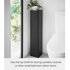 image:imageYamazaki Home Slim Rolling Toilet Paper Storage Cart for Bathroom Black  Slim toilet paper organizer and rolling bathroom storage Features an adjustable shelf amp durable steel toilet paper stockerBlack