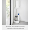 image:imageYamazaki Home Slim Rolling Toilet Paper Storage Cart for Bathroom Black  Slim toilet paper organizer and rolling bathroom storage Features an adjustable shelf amp durable steel toilet paper stockerWhite