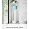 image:imageYamazaki Home Slim Rolling Toilet Paper Storage Cart for Bathroom Black  Slim toilet paper organizer and rolling bathroom storage Features an adjustable shelf amp durable steel toilet paper stockerWhite