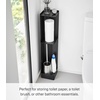 image:imageYamazaki Home Slim Rolling Toilet Paper Storage Cart for Bathroom White  Slim toilet paper organizer and rolling bathroom storage Features an adjustable shelf amp durable steel toilet paper stockerBlack
