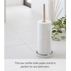 image:imageYamazaki Home Toilet Paper Stocker Holds 3 Toilet Paper Rolls No Assembly Req White One Size  Elegant steel and wood toilet paper stand Compact bathroom organizer storage holder holds 3 rolls Built for everyday useWhite