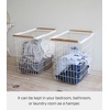 image:imageYamazaki Home Tosca Laundry Basket  Laundry Basket With Wooden Handles  Large 15  Steel  Wood  87 Gallons 33 Liters  Versatile wire laundry basket with comfortable wooden handles Open grid steel design allows maximum airflow Saves spaceLarge