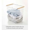 image:imageYamazaki Home Tosca Laundry Basket  Laundry Basket With Wooden Handles  Large 15  Steel  Wood  87 Gallons 33 Liters  Versatile wire laundry basket with comfortable wooden handles Open grid steel design allows maximum airflow Saves spaceLarge