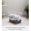 image:imageYamazaki Home Tosca Laundry Basket  Laundry Basket With Wooden Handles  Large 15  Steel  Wood  87 Gallons 33 Liters  Versatile wire laundry basket with comfortable wooden handles Open grid steel design allows maximum airflow Saves spaceMedium