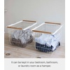 image:imageYamazaki Home Tosca Laundry Basket  Laundry Basket With Wooden Handles  Large 15  Steel  Wood  87 Gallons 33 Liters  Versatile wire laundry basket with comfortable wooden handles Open grid steel design allows maximum airflow Saves spaceMedium