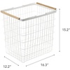 image:imageYamazaki Home Tosca Laundry Basket  Laundry Basket With Wooden Handles  Large 15  Steel  Wood  87 Gallons 33 Liters  Versatile wire laundry basket with comfortable wooden handles Open grid steel design allows maximum airflow Saves spaceLarge