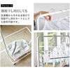 image:imageYamazaki Home Tosca Laundry Cart with Two Metal Bin Basket Hampers On Wheels 38  Steel  WoodSingle Item
