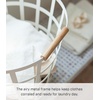 image:imageYamazaki Home Tosca Round Laundry Basket Saving 18  Steel  Wood  105 Gallon 40 Liters  Round wire laundry basket featuring a durable steel and wood construction Perfect for maximizing storage space Saves spaceWhite