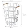image:imageYamazaki Home Tosca Round Laundry Basket Saving 18  Steel  Wood  105 Gallon 40 Liters  Round wire laundry basket featuring a durable steel and wood construction Perfect for maximizing storage space Saves spaceWhite