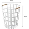 image:imageYamazaki Home Tosca Round Laundry Basket Saving 18  Steel  Wood  105 Gallon 40 Liters  Round wire laundry basket featuring a durable steel and wood construction Perfect for maximizing storage space Saves spaceWhite