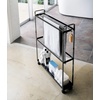 image:imageYamazaki Home Towel Rack and Bath Cart  Rolling Bathroom Storage Organizer Steel One Size WhiteBlack