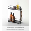 image:imageYamazaki Home Tower Bath Rack  Bathroom Shower Storage Holder Caddy Shelf Organizer  Small 13  Steel   Twotier bathroom shower storage holder and bath rack Compact caddy shelf organizer keeps bath essentials neat and tidyBlack