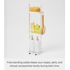 image:imageYamazaki Home Tower Bath Rack  Bathroom Shower Storage Holder Caddy Shelf Organizer  Small 13  Steel   Twotier bathroom shower storage holder and bath rack Compact caddy shelf organizer keeps bath essentials neat and tidyWhite