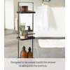 image:imageYamazaki Home Tower Bath Rack  Bathroom Shower Storage Holder Caddy Shelf Organizer  Small 13  Steel   Twotier bathroom shower storage holder and bath rack Compact caddy shelf organizer keeps bath essentials neat and tidyBlack