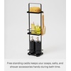 image:imageYamazaki Home Tower Bath Rack  Bathroom Shower Storage Holder Caddy Shelf Organizer  Small 13  Steel   Twotier bathroom shower storage holder and bath rack Compact caddy shelf organizer keeps bath essentials neat and tidyBlack