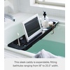 image:imageYamazaki Home Tower Expandable Bathtub Caddy  Bathroom Tray Table Holder 2  Abs Plastic Black