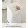 image:imageYamazaki Home Tower Laundry Basket  Foldable Storage Hamper Organizer 25  Steel  109 Gallons 45 Liters  Lightweight collapsible laundry basket ideal for small spaces A smart fit for modern homes Keeps essentials organizedWhite
