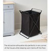 image:imageYamazaki Home Tower Laundry Hamper Clothes Basket With Cotton Liner  Small 252  Steel  Cotton  12 Gallons 45 LitersBlack