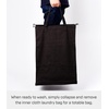 image:imageYamazaki Home Tower Laundry Hamper Clothes Basket With Cotton Liner  Small 252  Steel  Cotton  12 Gallons 45 LitersBlack