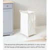 image:imageYamazaki Home Tower Laundry Hamper Clothes Basket With Cotton Liner  Small 252  Steel  Cotton  12 Gallons 45 LitersWhite