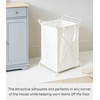 image:imageYamazaki Home Tower Laundry Hamper Clothes Basket With Cotton Liner  Small 252  Steel  Cotton  12 Gallons 45 LitersWhite