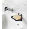 image:imageYamazaki Home Tower Self Adhesive Hygienic Soap Tray Wall Sink Or Shower Mounted Bar Soap Dish  SteelBlack