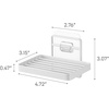 image:imageYamazaki Home Tower Self Adhesive Hygienic Soap Tray Wall Sink Or Shower Mounted Bar Soap Dish  SteelWhite