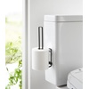 image:imageYamazaki Home Tower Self Adhesive Toilet Paper Holder Organizer Wall Or Toilet Mountable Bathroom Storage  SteelBlack