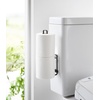 image:imageYamazaki Home Tower Self Adhesive Toilet Paper Holder Organizer Wall Or Toilet Mountable Bathroom Storage  SteelBlack
