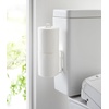 image:imageYamazaki Home Tower Self Adhesive Toilet Paper Holder Organizer Wall Or Toilet Mountable Bathroom Storage  SteelWhite