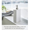 image:imageYamazaki Home Tower Shower Dispenser  Contemporary Bottle Pump  Shampoo Abs Plastic  24 Fluid Oz 700 MlWhite
