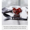 image:imageYamazaki Home Tower Silicone Kitchen Spoon Hygienic With Integrated Tool Rest Floating Clean Design  SiliconeSpoon