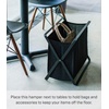 image:imageYamazaki Home Tower Space Saving Storage Hamper  Floor 16  Steel  85 Gallon 32 LitersBlack