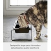 image:imageYamazaki Home Tower Steel and Ceramic Pet Food Stand  2 Bowls for Food and Water  Feeder for Small Cats and Dogs  NonSlip  Short  125 Cups 300 Milliliters Per BowlBlack