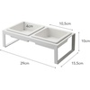 image:imageYamazaki Home Tower Steel and Ceramic Pet Food Stand  2 Bowls for Food and Water  Feeder for Small Cats and Dogs  NonSlip  Short  125 Cups 300 Milliliters Per BowlWhite
