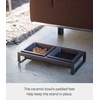 image:imageYamazaki Home Tower Steel and Ceramic Pet Food Stand  2 Bowls for Food and Water  Feeder for Small Cats and Dogs  NonSlip  Short  125 Cups 300 Milliliters Per BowlBlack