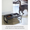 image:imageYamazaki Home Tower Steel and Ceramic Pet Food Stand  2 Bowls for Food and Water  Feeder for Small Cats and Dogs  NonSlip  Short  125 Cups 300 Milliliters Per BowlBlack