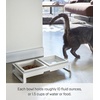 image:imageYamazaki Home Tower Steel and Ceramic Pet Food Stand  2 Bowls for Food and Water  Feeder for Small Cats and Dogs  NonSlip  Short  125 Cups 300 Milliliters Per BowlWhite