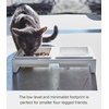 image:imageYamazaki Home Tower Steel and Ceramic Pet Food Stand  2 Bowls for Food and Water  Feeder for Small Cats and Dogs  NonSlip  Short  125 Cups 300 Milliliters Per BowlWhite