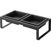 image:imageYamazaki Home Tower Steel and Ceramic Pet Food Stand  2 Bowls for Food and Water  Feeder for Small Cats and Dogs  NonSlip  Short  125 Cups 300 Milliliters Per BowlBlack