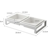 image:imageYamazaki Home Tower Steel and Ceramic Pet Food Stand  2 Bowls for Food and Water  Feeder for Small Cats and Dogs  NonSlip  Short  125 Cups 300 Milliliters Per BowlWhite