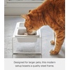 image:imageYamazaki Home Tower Steel and Ceramic Pet Food Stand  2 Bowls for Food and Water  Feeder for Small Cats and Dogs  NonSlip  Short  125 Cups 300 Milliliters Per BowlWhite
