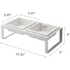 image:imageYamazaki Home Tower Steel and Ceramic Pet Food Stand  2 Bowls for Food and Water  Feeder for Small Cats and Dogs  NonSlip  Short  125 Cups 300 Milliliters Per BowlWhite