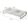 image:imageYamazaki Home Tower Steel and Ceramic Pet Food Stand  2 Bowls for Food and Water  Feeder for Small Cats and Dogs  NonSlip  Short  125 Cups 300 Milliliters Per BowlWhite