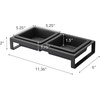 image:imageYamazaki Home Tower Steel and Ceramic Pet Food Stand  2 Bowls for Food and Water  Feeder for Small Cats and Dogs  NonSlip  Short  125 Cups 300 Milliliters Per BowlBlack
