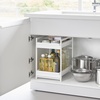 image:imageYamazaki Home UnderSink Rack TwoTier with PullOut Shelf Steel Black  Versatile undersink rack features a twotier organization system with sliding drawers Adds practical everyday storageWhite