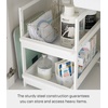image:imageYamazaki Home UnderSink Rack TwoTier with PullOut Shelf Steel Black  Versatile undersink rack features a twotier organization system with sliding drawers Adds practical everyday storageWhite
