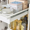 image:imageYamazaki Home UnderSink Rack TwoTier with PullOut Shelf Steel Black  Versatile undersink rack features a twotier organization system with sliding drawers Adds practical everyday storageWhite