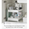 image:imageYamazaki Home UnderSink Rack TwoTier with PullOut Shelf Steel Black  Versatile undersink rack features a twotier organization system with sliding drawers Adds practical everyday storageWhite
