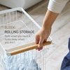 image:imageYamazaki Home Wire Slim Saving Rolling Wheeled Clothing Hamper  Steel  Wood  Laundry Basket One Size White  Heavyduty wire laundry hamper with wheels The rolling laundry cart features a convenient builtin handle Holds up to 55Llaundry hamper